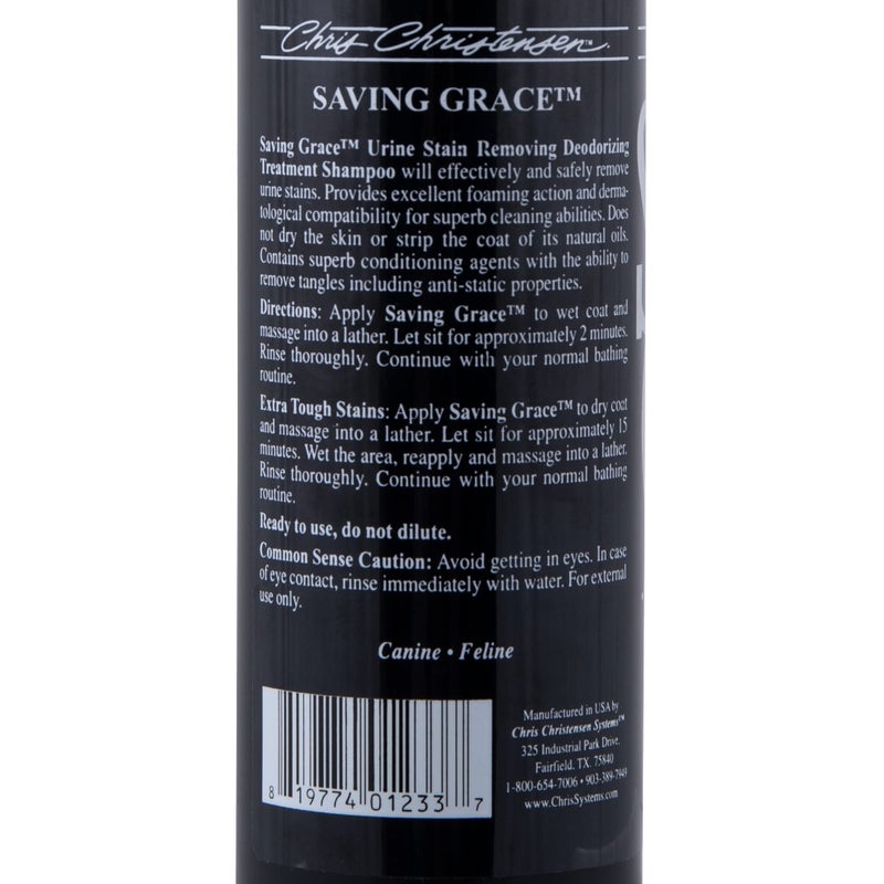 Chris Christensen Saving Grace Canine Treatment Shampoo, Dog Shampoo, Groom Like a Professional, Urine Stain Remover, Deodorizing Shampoo, All Coat Types, Made in USA, 16 oz - Image 3